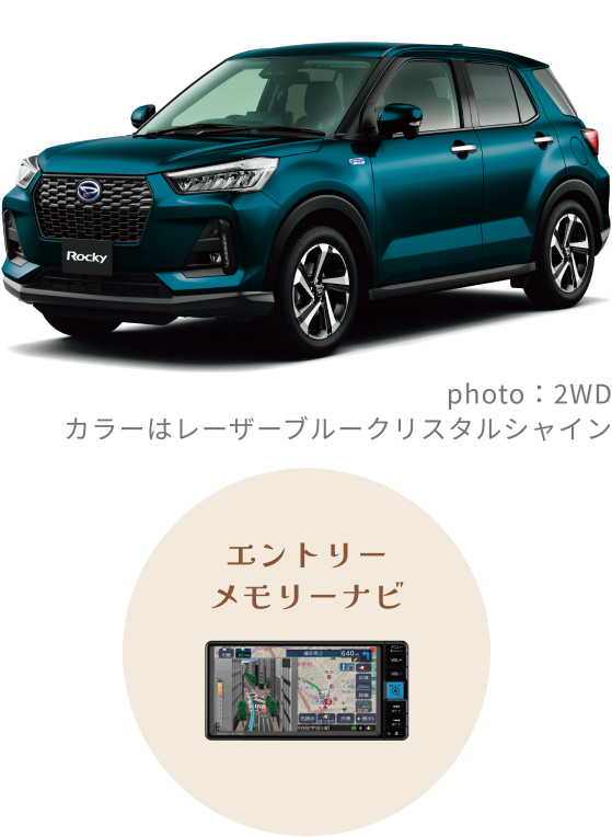 Rocky エントリーメモリーナビ Premium G HEV ご提供価格255万円(消費税込み)